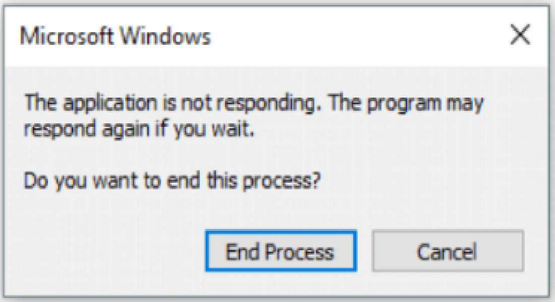 Application is being updated. Application not responding Windows. Is not responding. Program is not responding. Windows not responds.